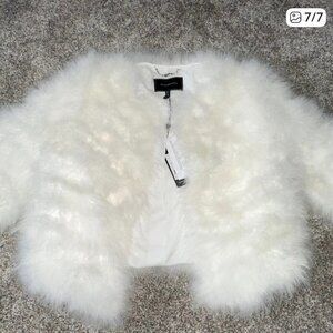 BCBGMaxAzria Women's White Feather Coat - New with Tags (Size S)